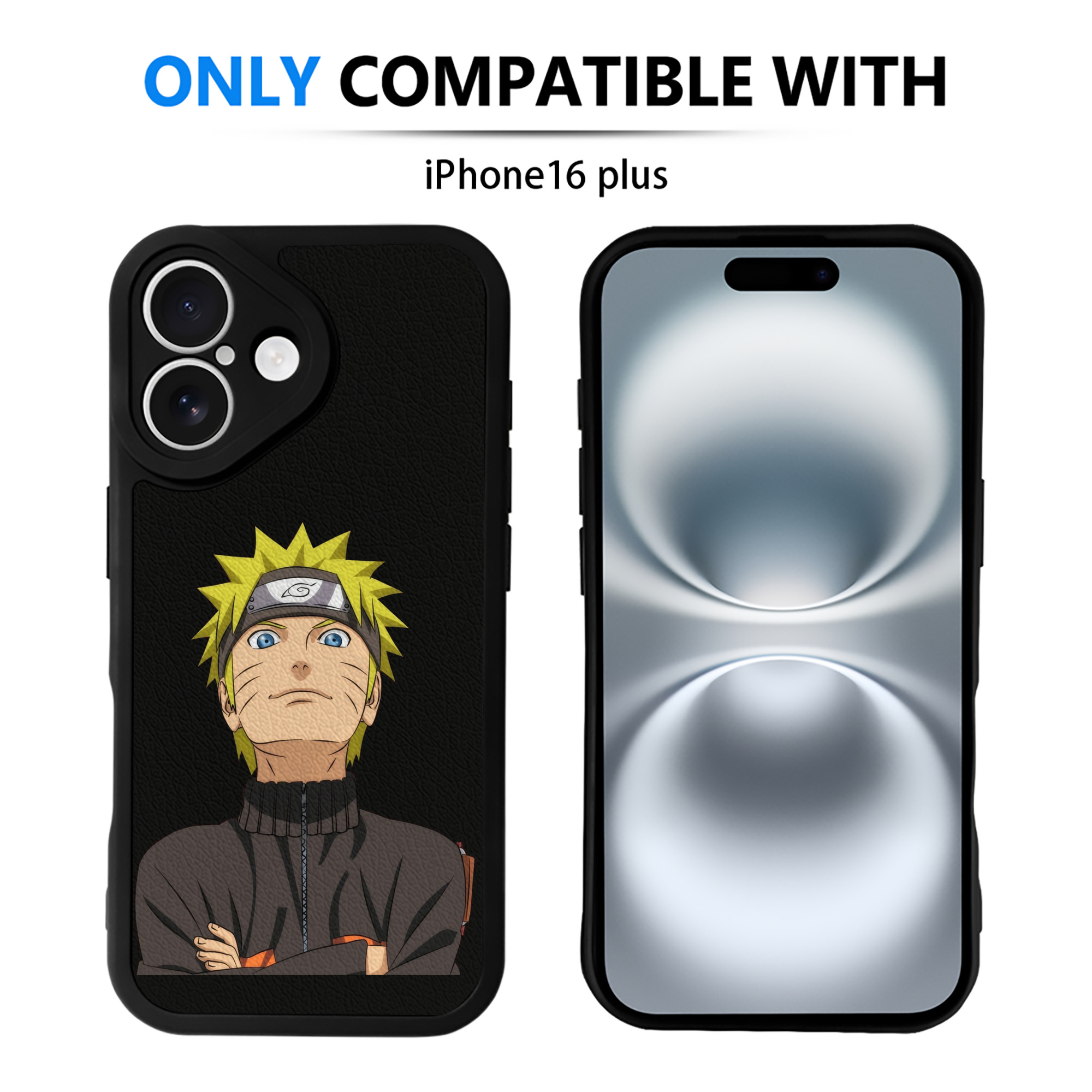 （画像用） NARUTO -ナルト- うずまき ナルト Uzumaki Naruto 【iPhone 16シリーズ対応】シリコンスマホケース（レザー調） 材質：シリコン